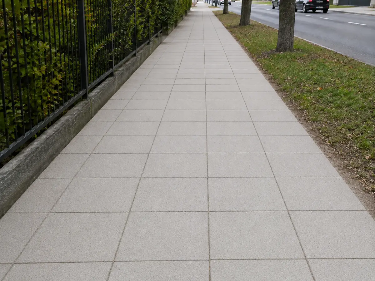 Chodnik z płyt betonowych po czyszczeniu