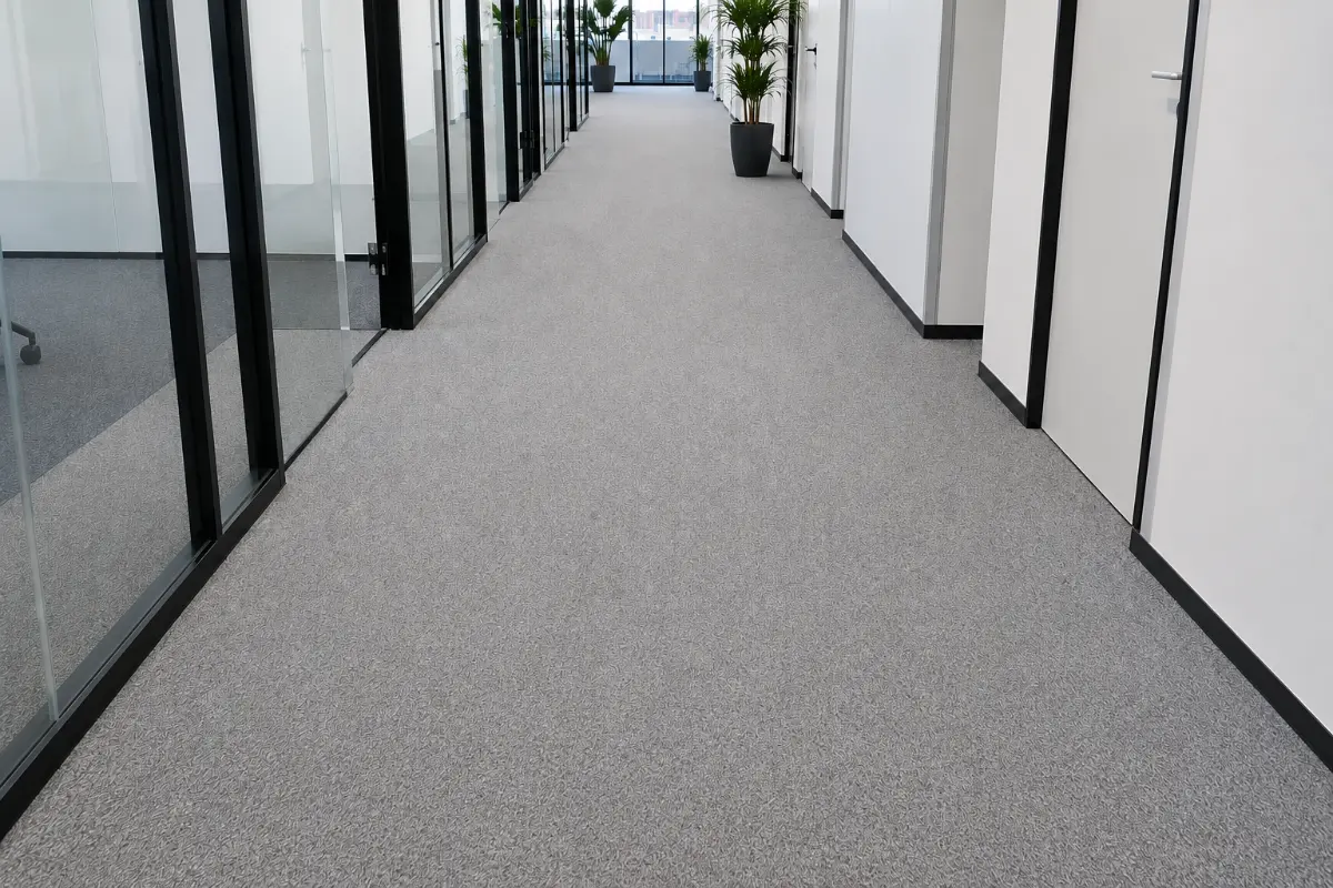 Korytarz firmowy – wykładzina po czyszczeniu