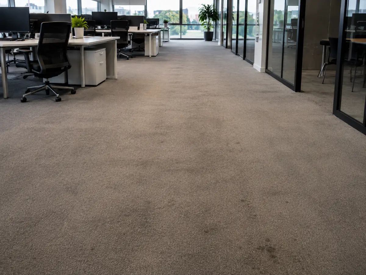 Biuro open space – wykładzina przed czyszczeniem