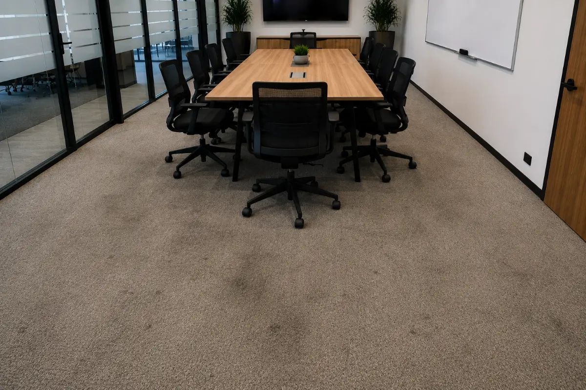 Sala konferencyjna – wykładzina przed czyszczeniem